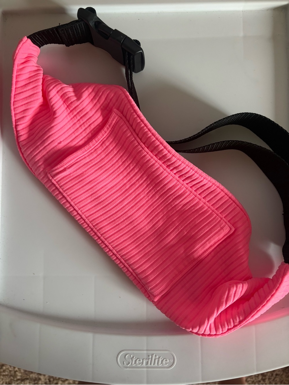 Pink Triangl Ribbed Fanny Pack - Picture 2 of 3